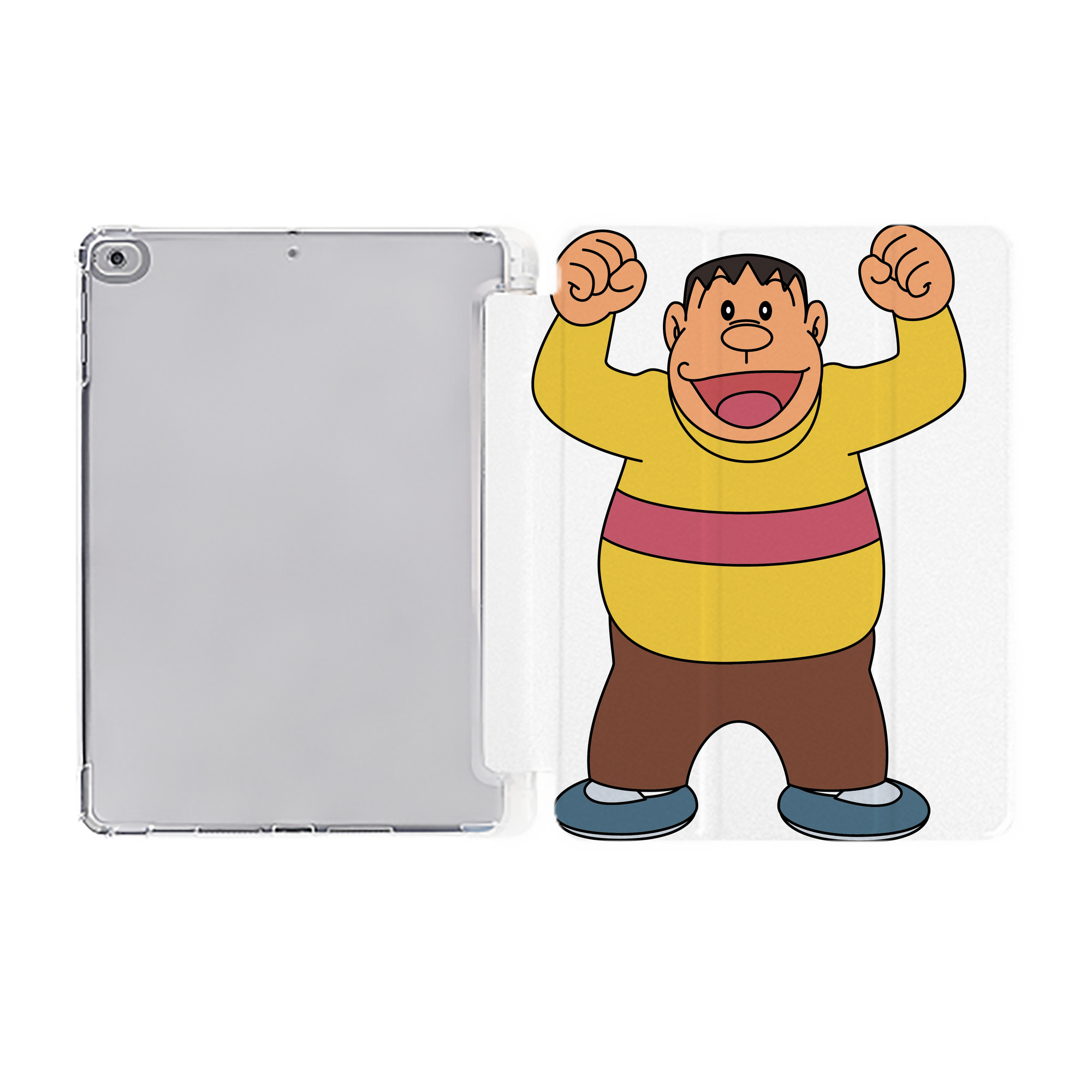 （画像用） ドラえもん 剛田武 Doraemon Gouta Takeshi IPad ケース ペン収納付き 三つ折りスタンド PUレザー×シリコン 対応機種9.5/10.5/10.9インチ